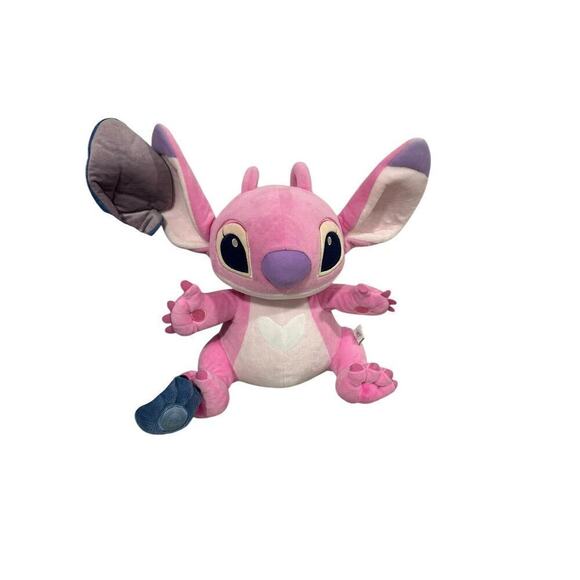 14" DISNEY STORE EXCLUSIVE LILO & STITCH STITCH AND ANGEL PINK LOT OF 2 PLUSH - Picture 3 of 8